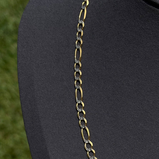 4.5mm 14k Gold Diamond Cut Figaro Chain