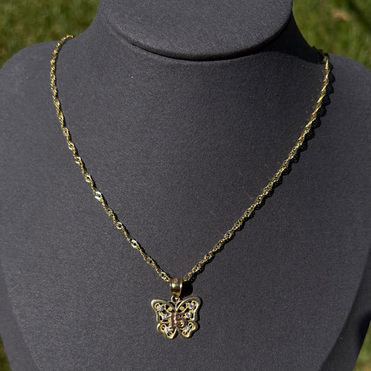 14k Gold Butterfly 15 Pendant