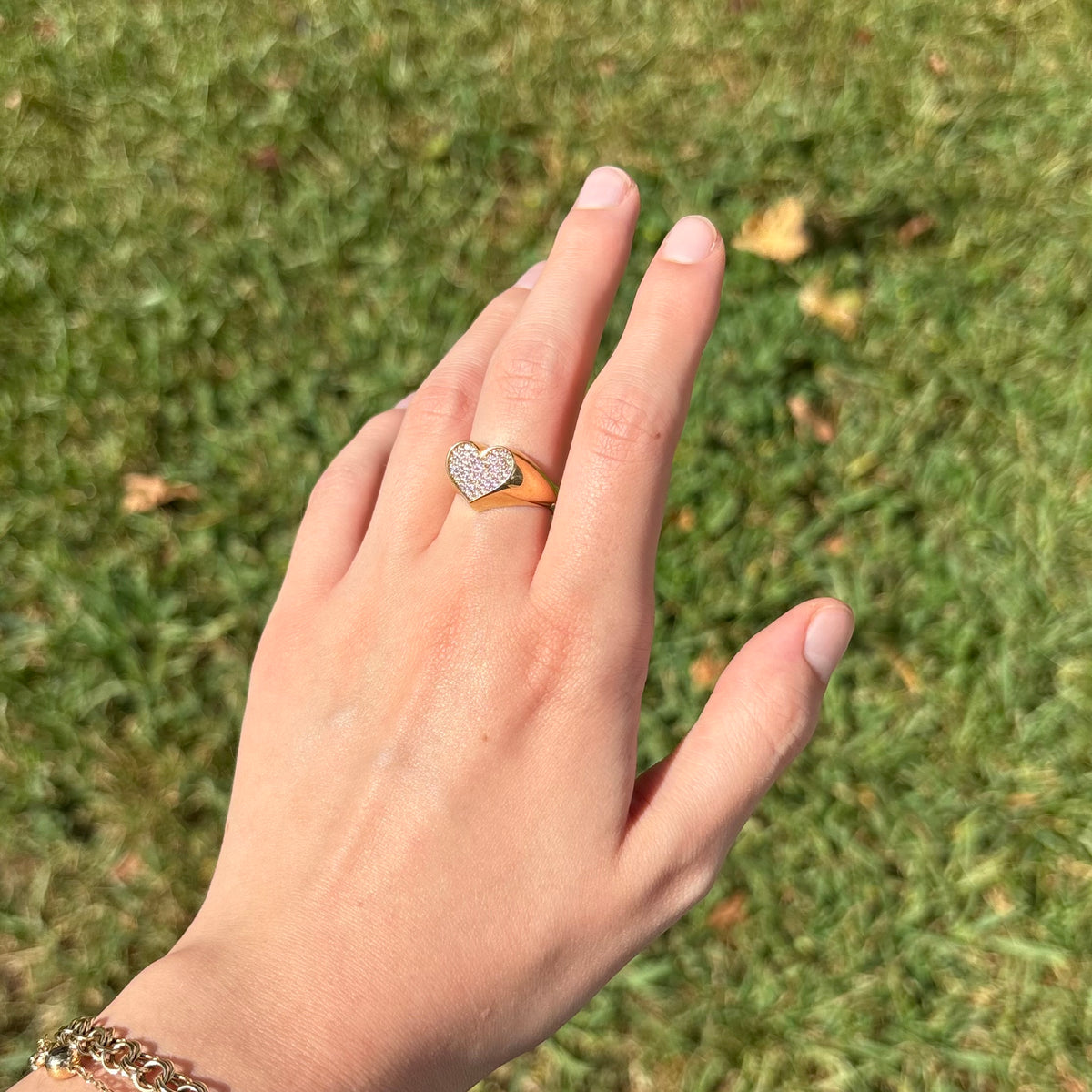 14k Gold Zirconia Heart Ring