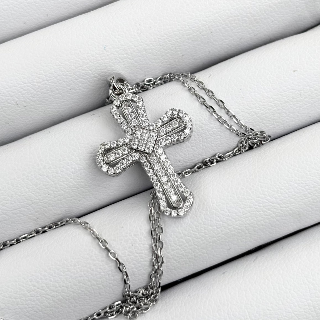 Sterling Silver Moissanite Cross Pendant