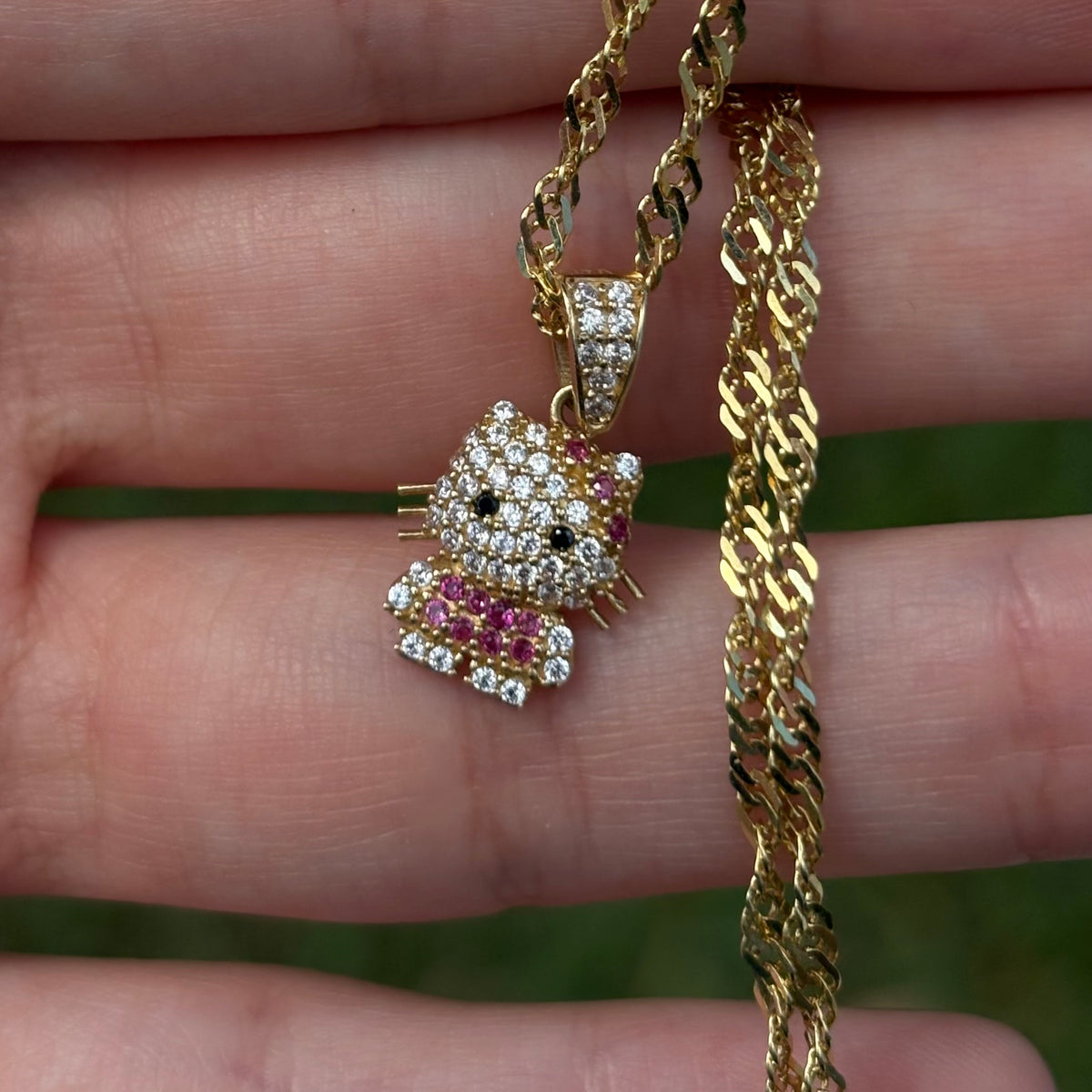 14k Gold Kitty Pendant