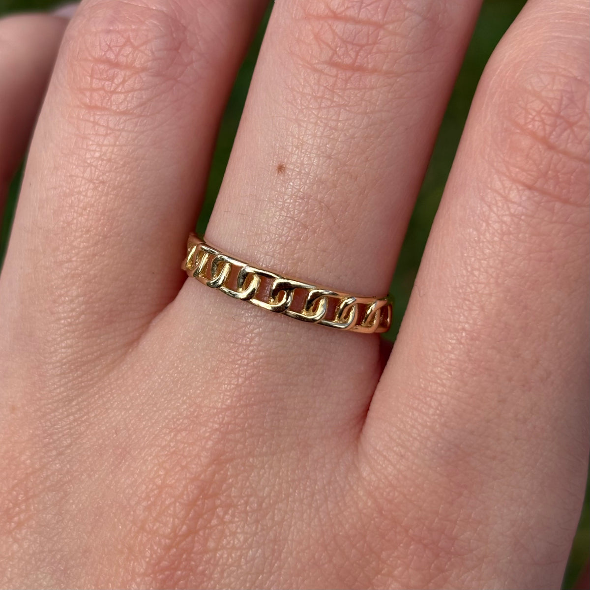 14k Gold Cuban Link Ring