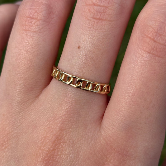 14k Gold Cuban Link Ring