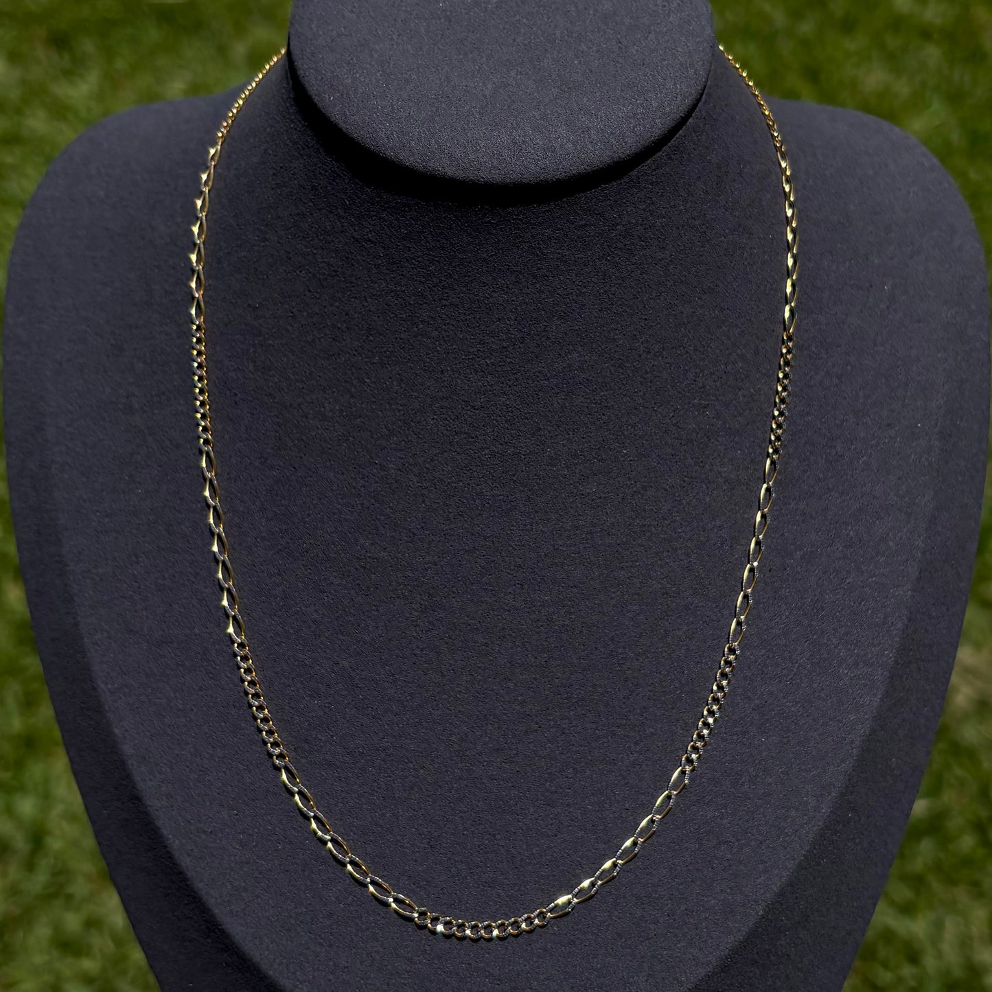 3mm Hybrid Cuban Figaro 14k Gold Chain