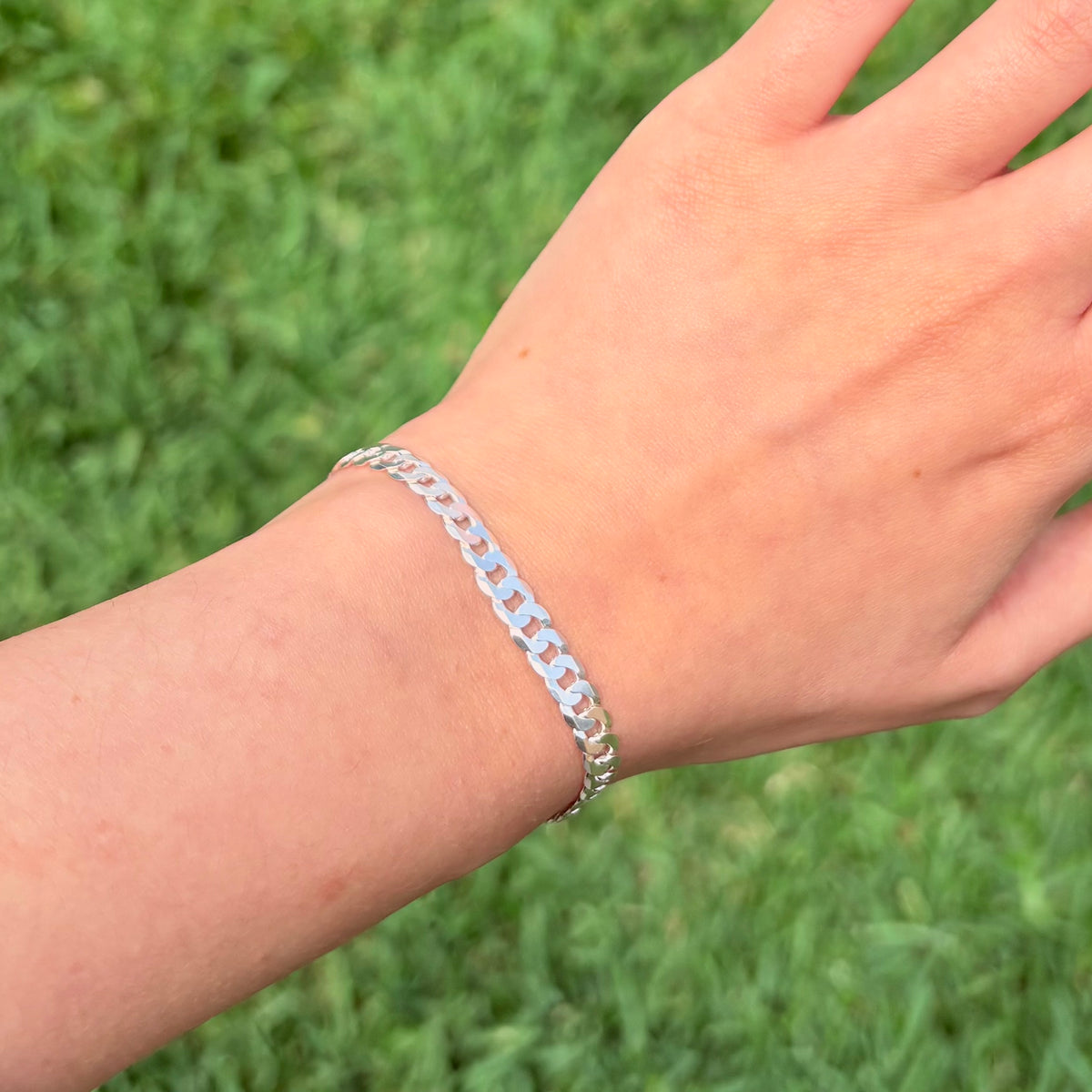 5.5mm Sterling Silver Curb Bracelet