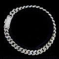 6.6mm Sterling Silver Moissanite Curb Bracelet