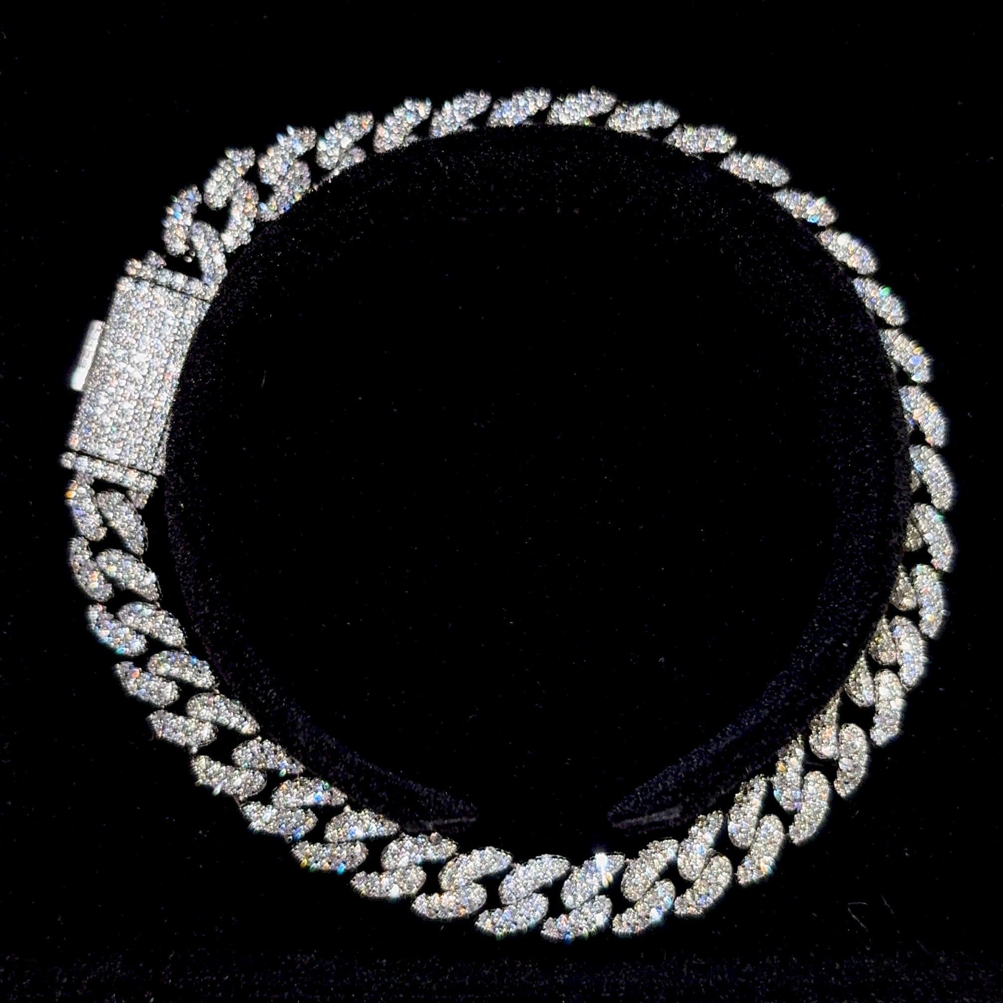 6.6mm Sterling Silver Moissanite Curb Bracelet