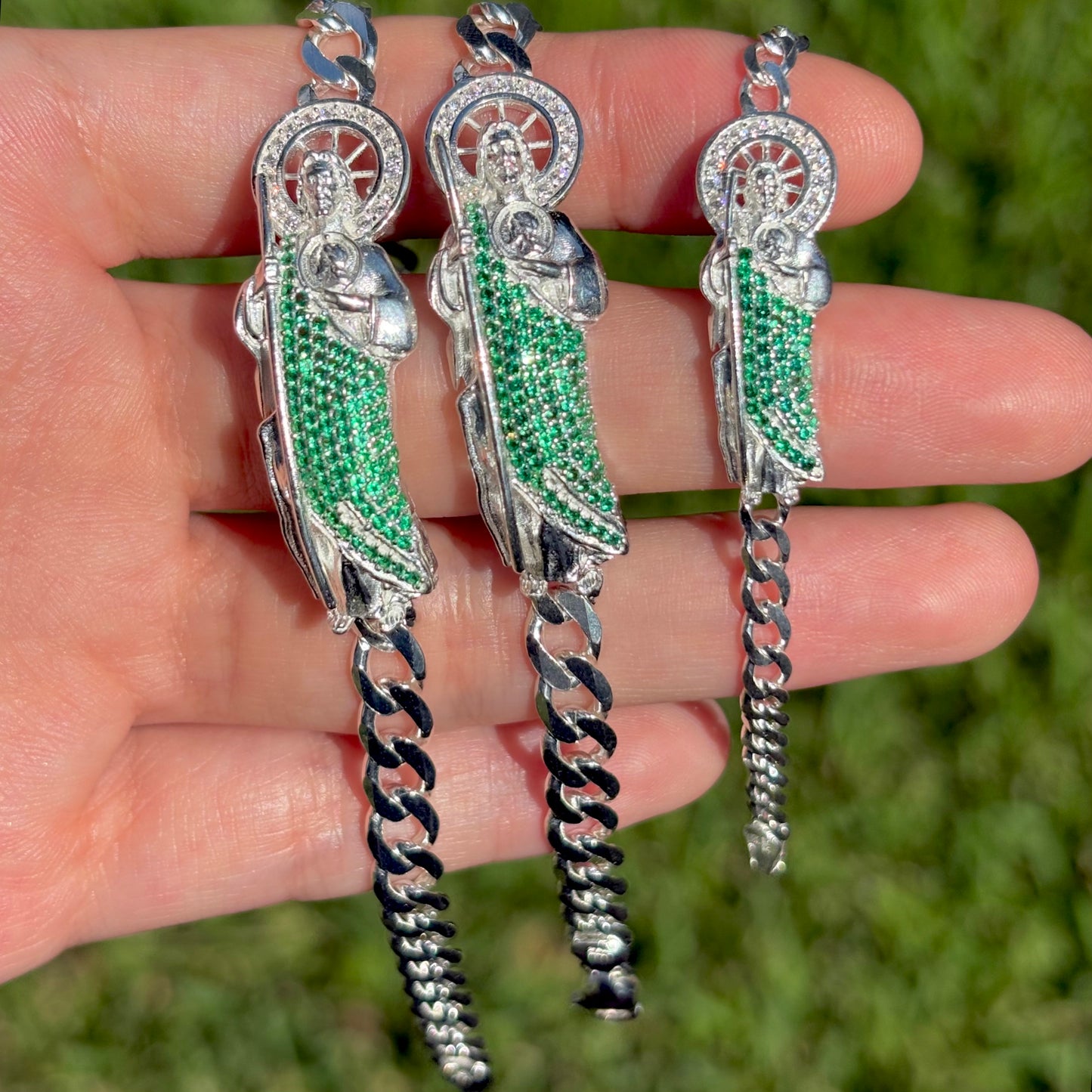 St Jude Silver Cuban Bracelet