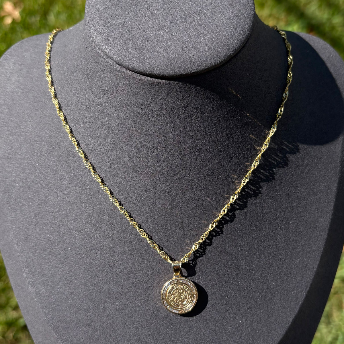 14k Gold St Benedict Pendant