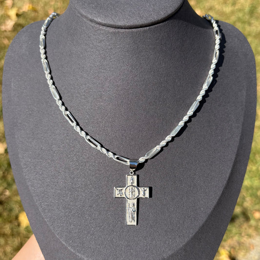 Silver Cross with St Michael, St Benedict, Virgin Mary and St Jude