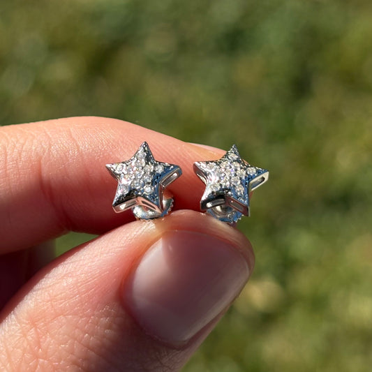 Sterling Silver Moissanite Star Earrings