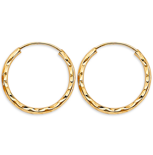 1.8mm 14K Gold Hoops