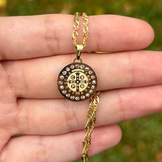 10k St Benedict Pendant