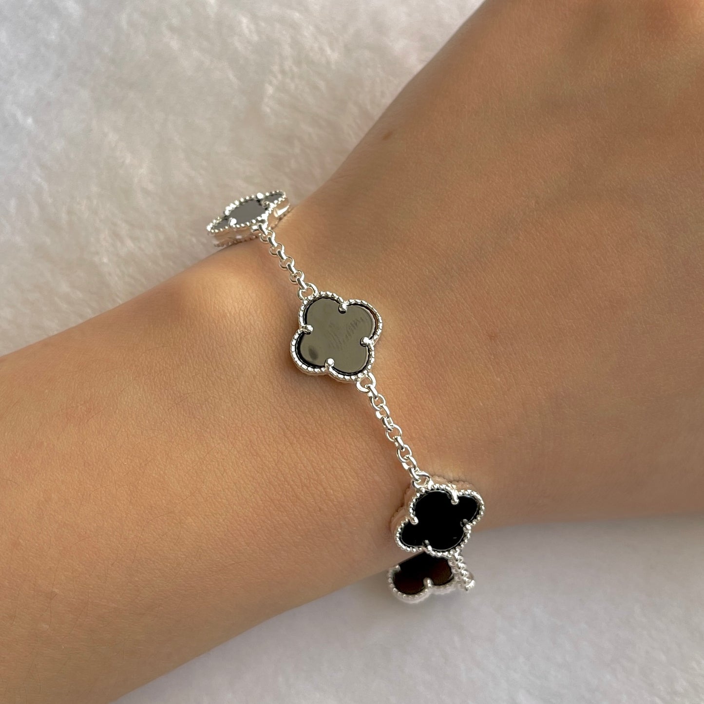 5 Clover Silver Bracelet