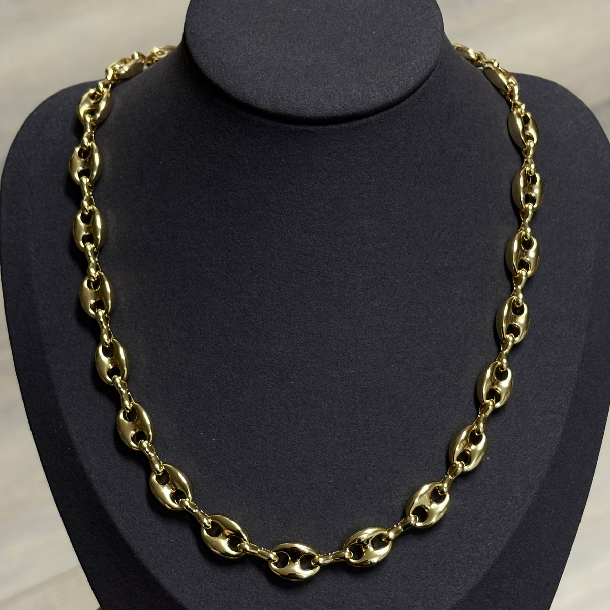 Gold Plated Puffed Mariner Chain