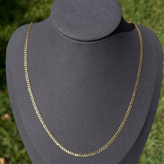 3mm 10k Gold Cuban Chain