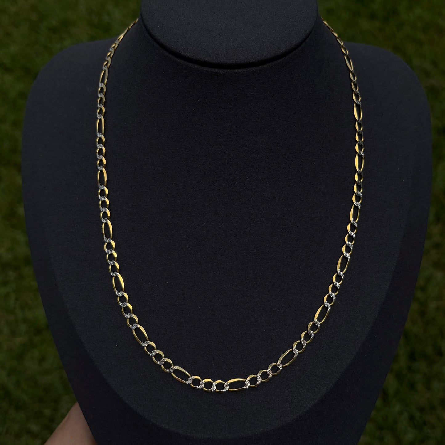 4.5mm 14k Gold Diamond Cut Figaro Chain
