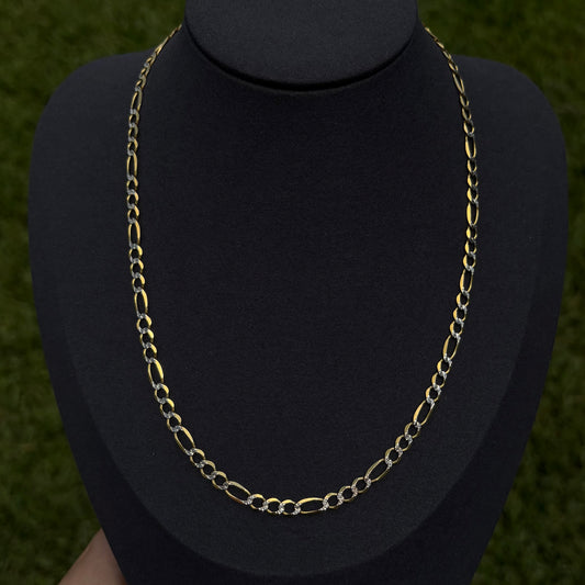 4.5mm 14k Gold Diamond Cut Figaro Chain