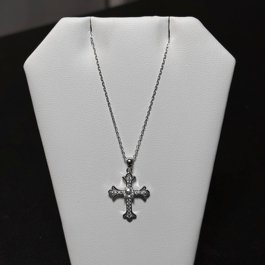 Sterling Silver Moissanite Cross Pendant