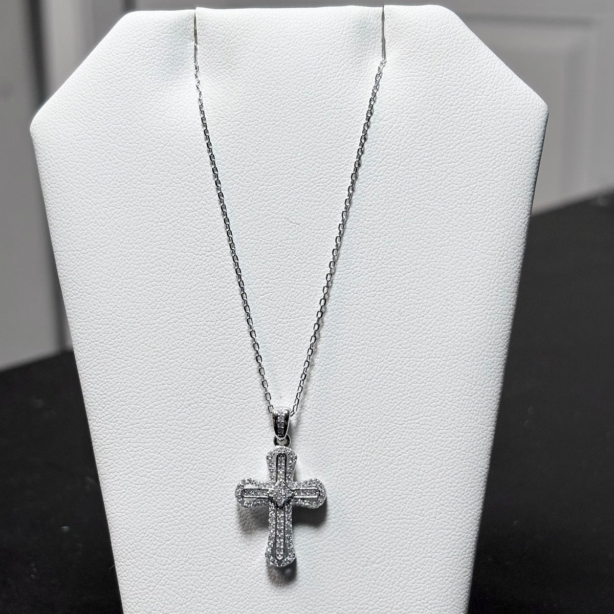 Sterling Silver Moissanite Cross Pendant