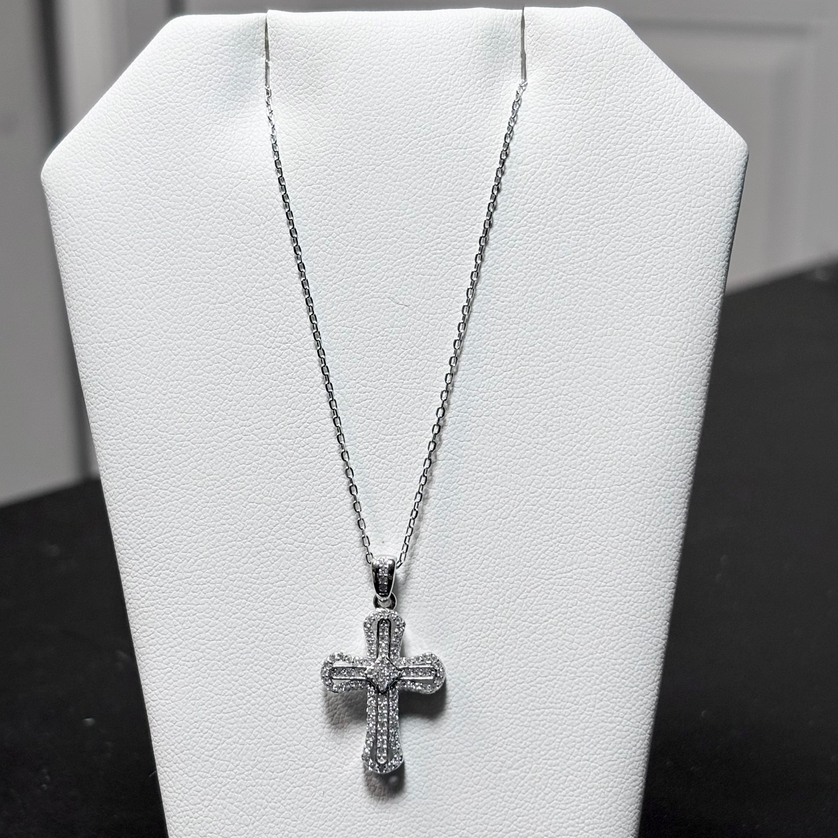 Sterling Silver Moissanite Cross Pendant