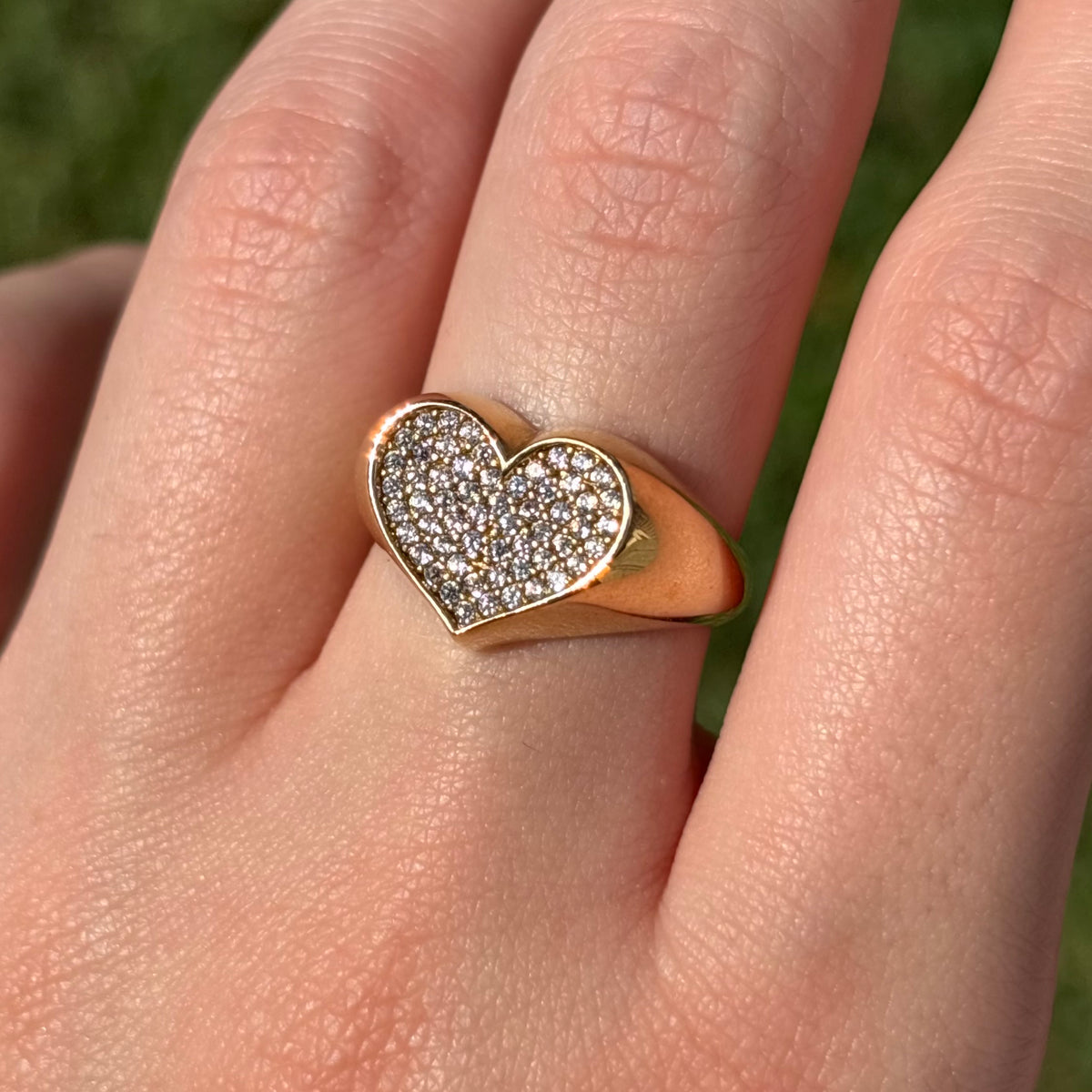 14k Gold Zirconia Heart Ring