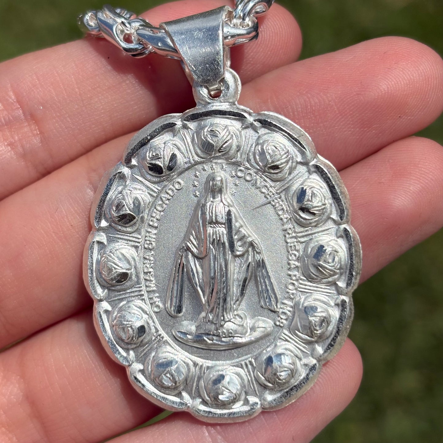 Double Sided Virgin Mary Pendant
