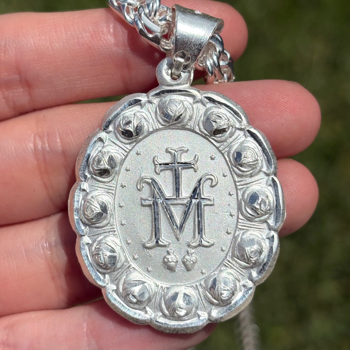 Double Sided Virgin Mary Pendant
