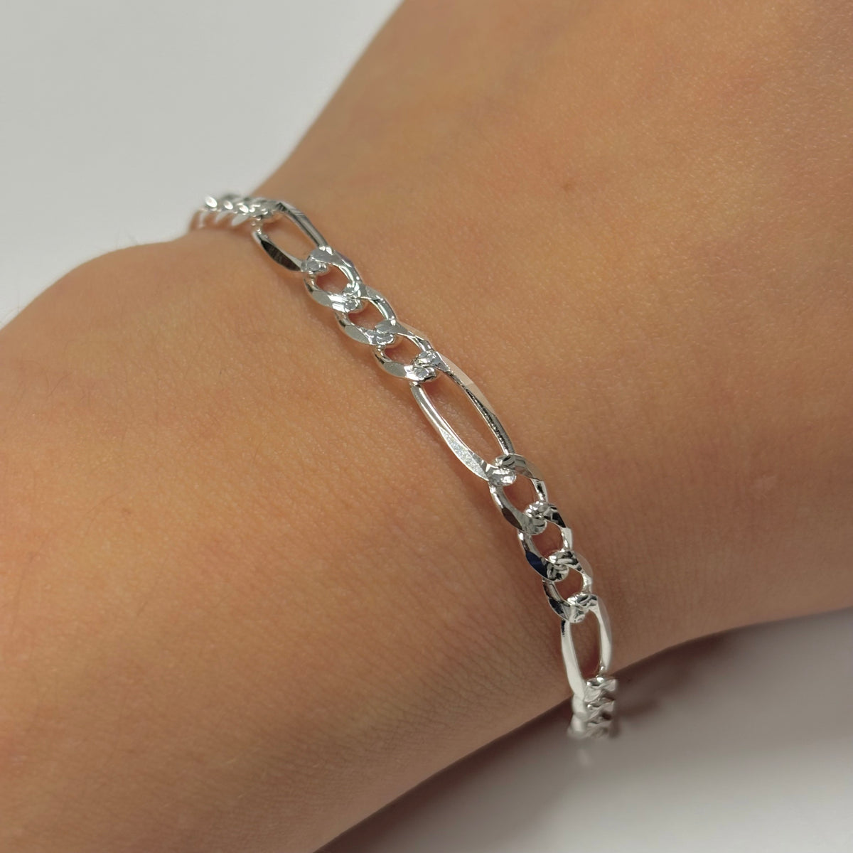 4.5mm DCut Figaro Bracelet