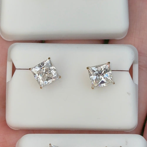 10k Gold Moissanite Stud Earrings