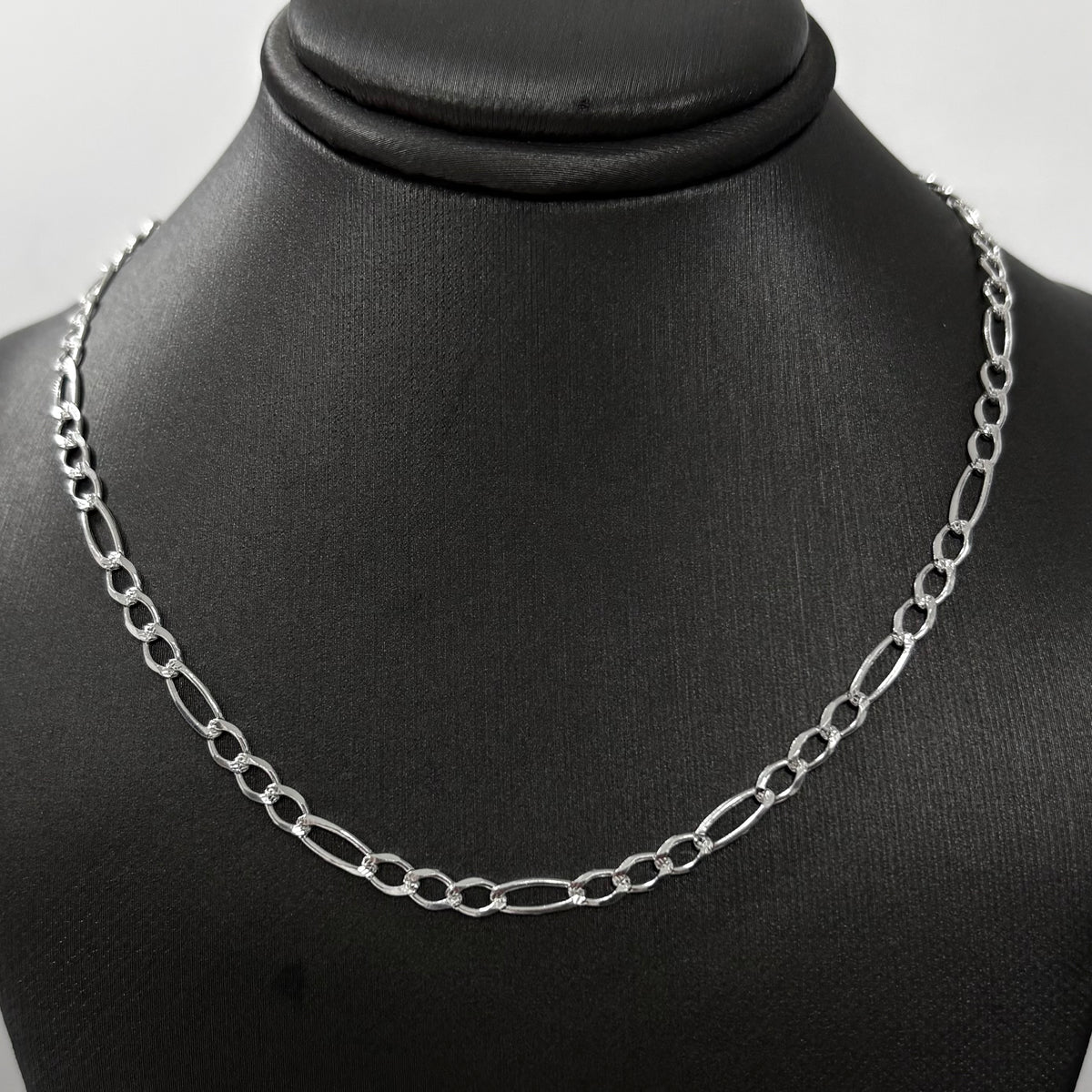 3.5mm Diamond Cut Figaro Chain