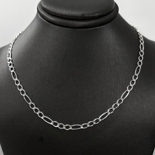 3.5mm Diamond Cut Figaro Chain