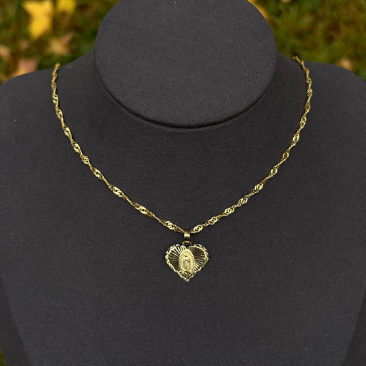 10k Gold Heart Virgin Pendant