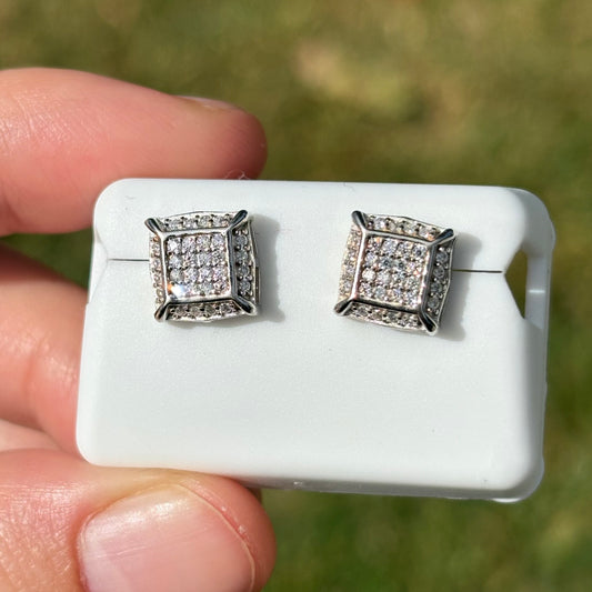 Sterling Silver Square Moissanite Earrings