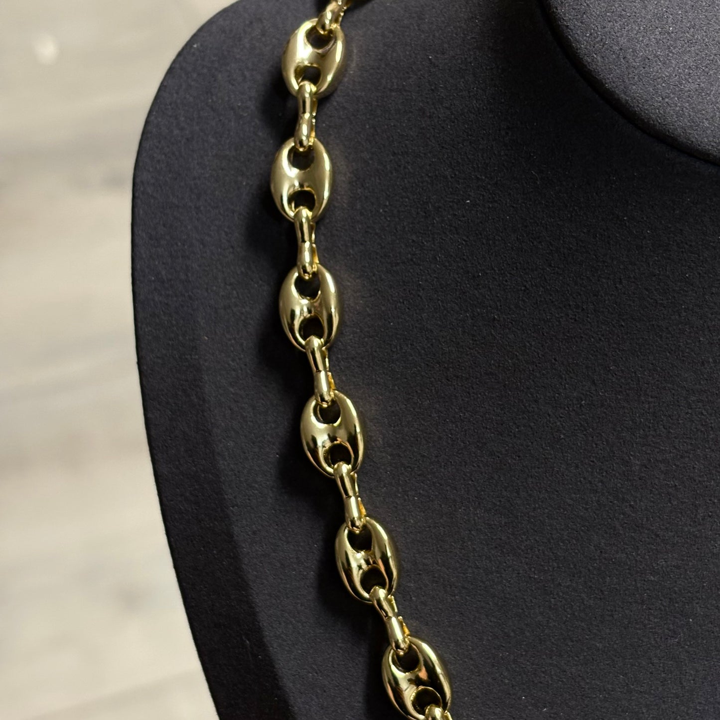 Gold Plated Puffed Mariner Chain