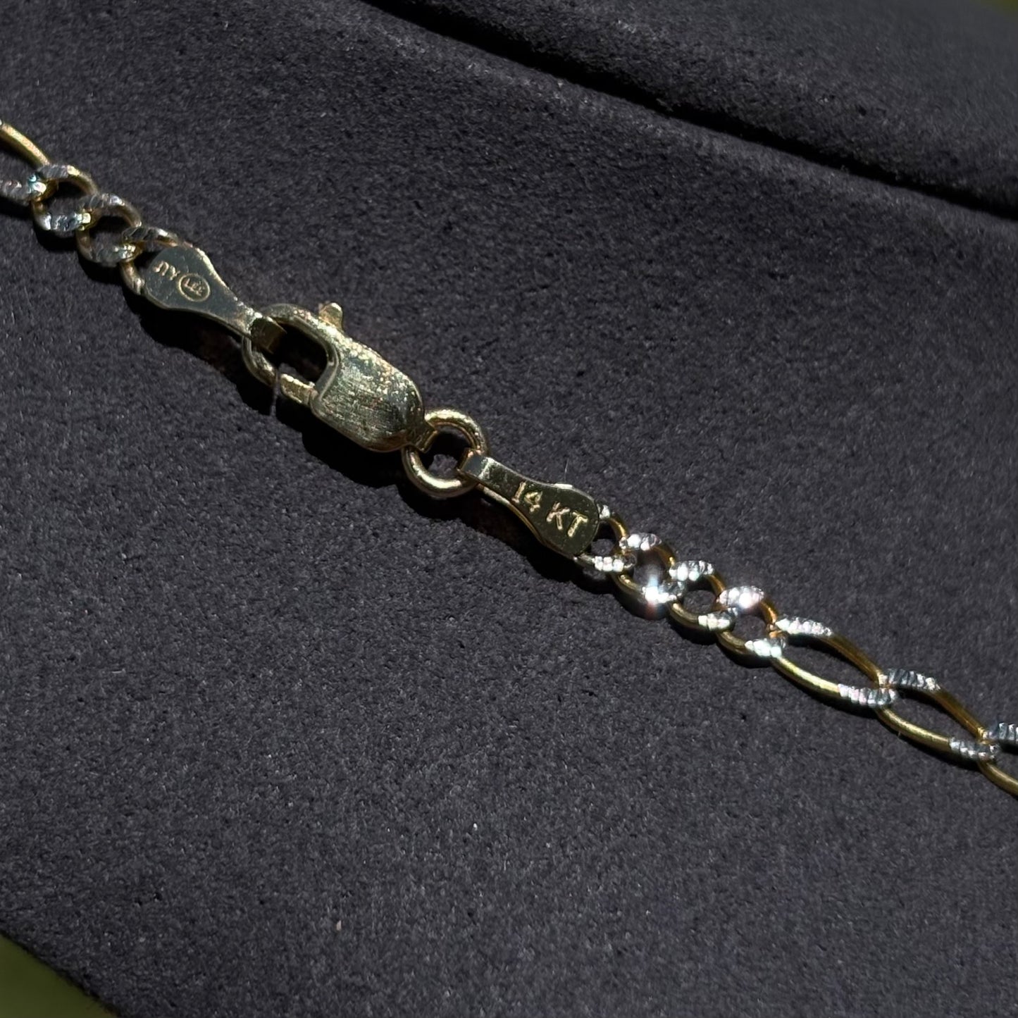 3mm Hybrid Cuban Figaro 14k Gold Chain