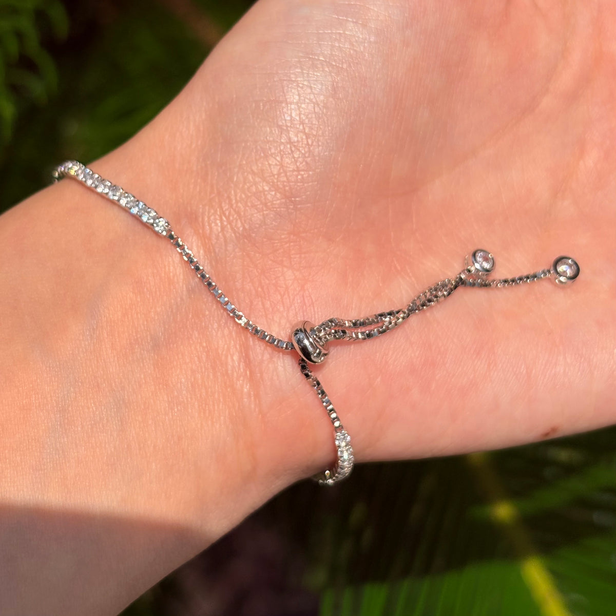 Adjustable Sterling Silver Cross Bracelet