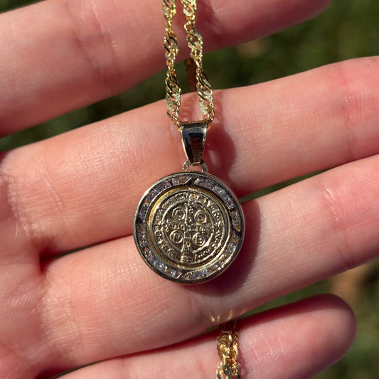 14k Gold St Benedict Pendant