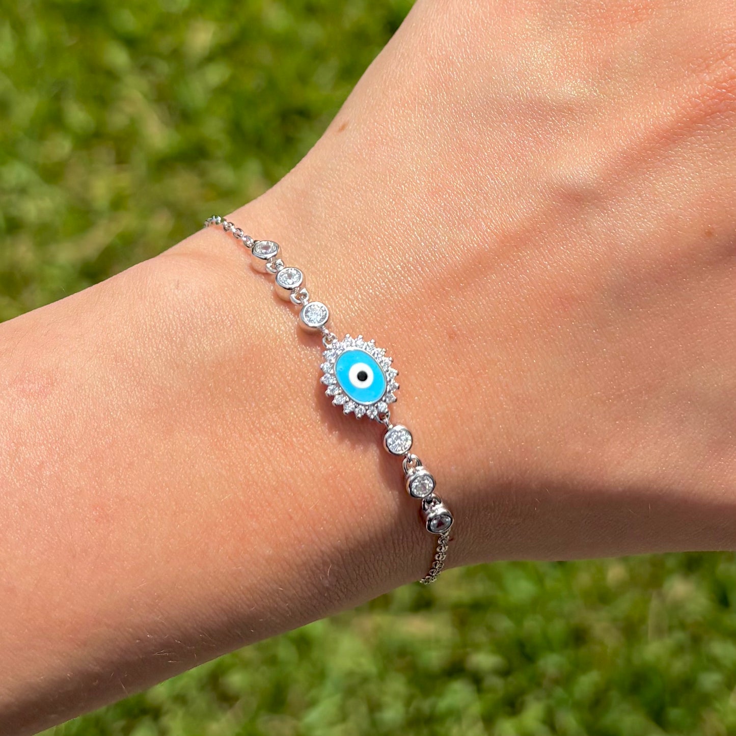 Baby Blue Evil Eye Bracelet