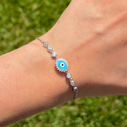 Baby Blue Evil Eye Bracelet