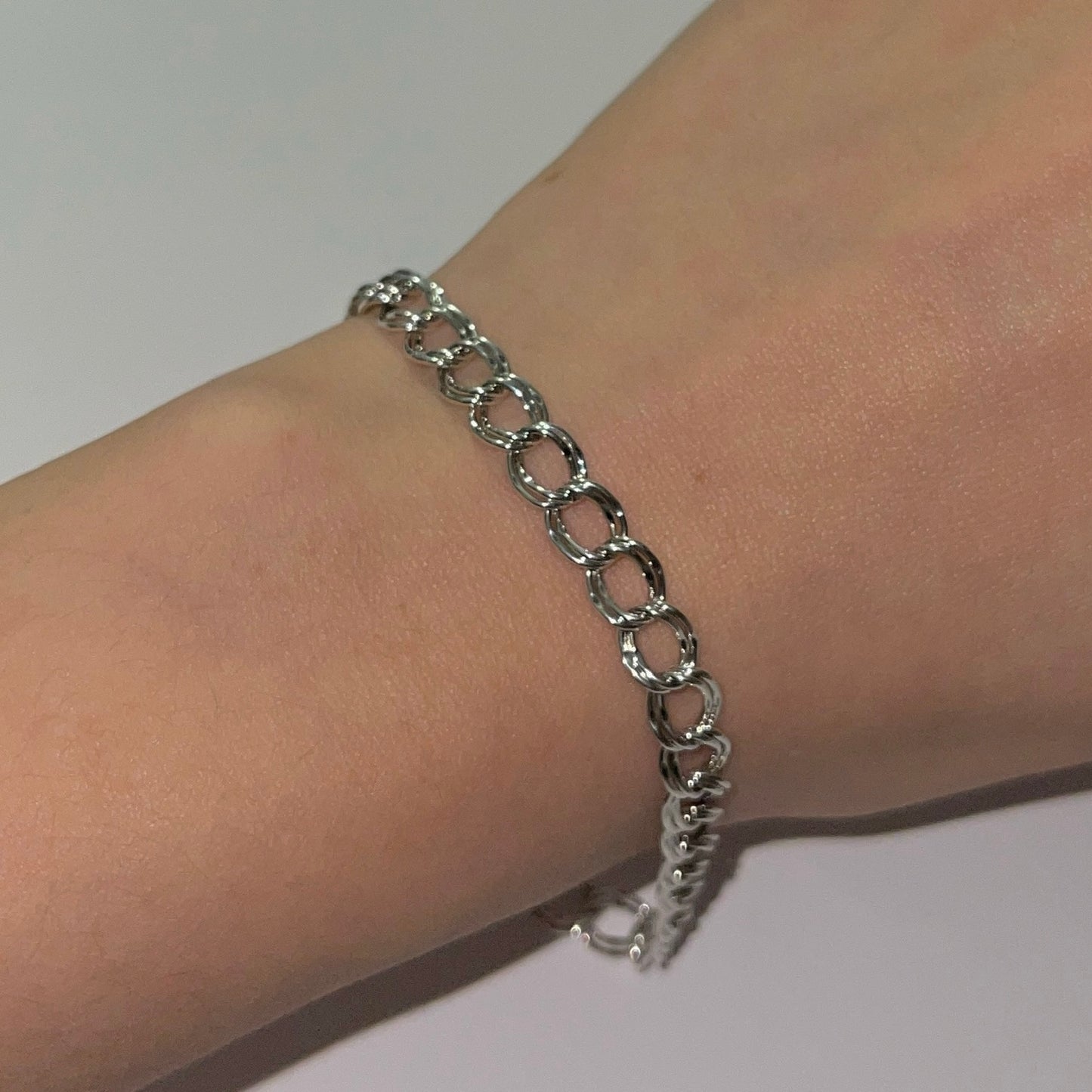 Double Curb Charm Bracelet