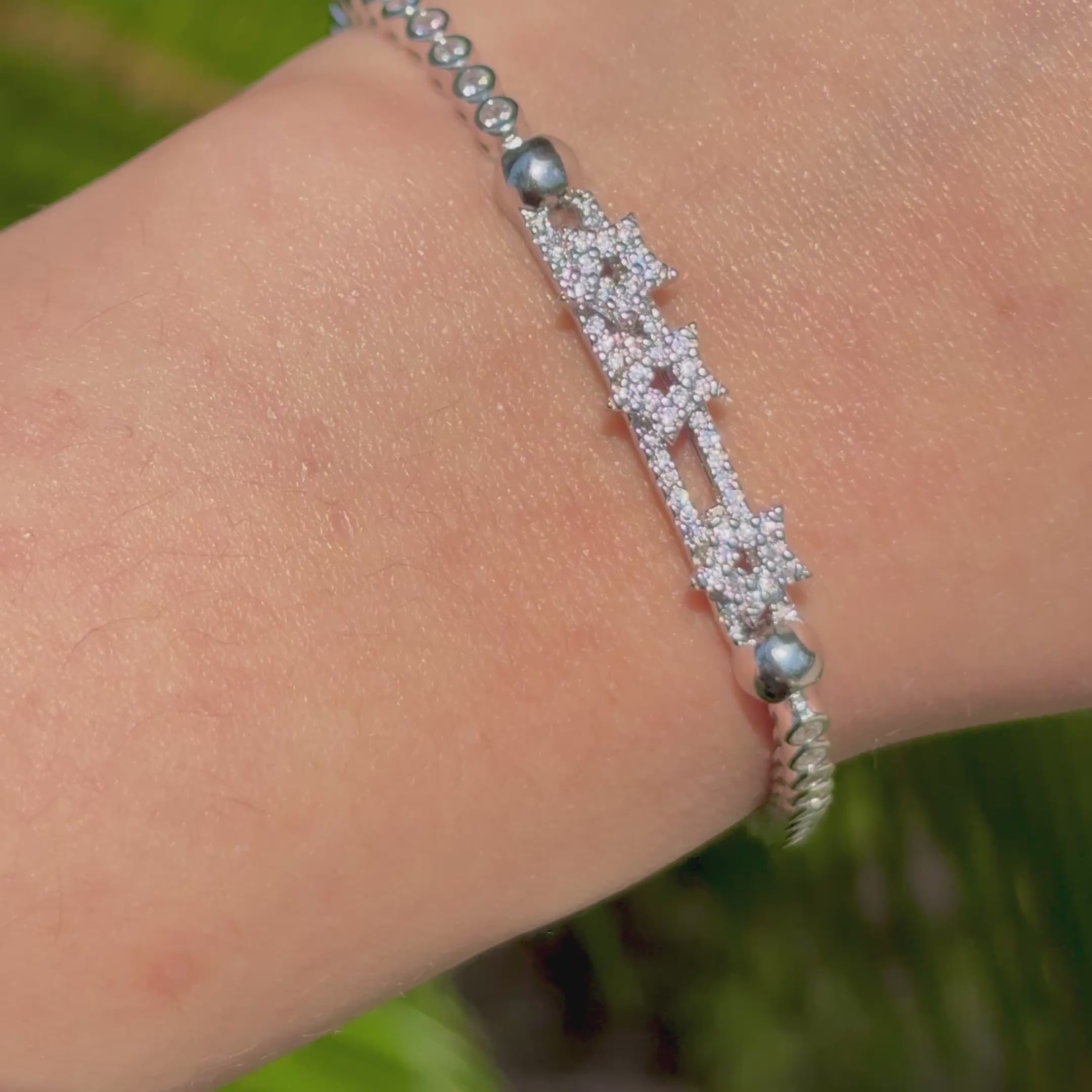 Adjustable Sterling Silver Star Bracelet