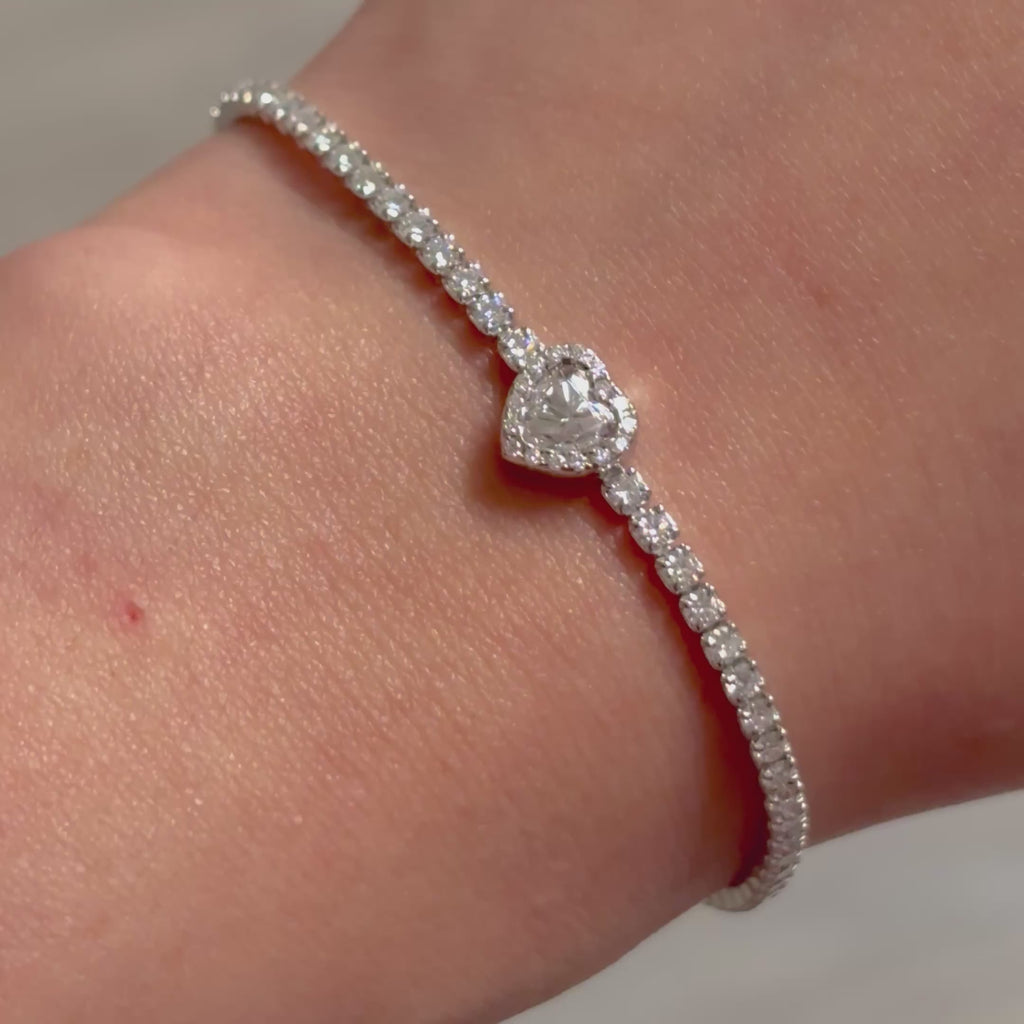 1 Heart Sterling Silver Moissanite