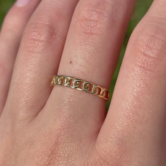 14k Gold Cuban Link Ring