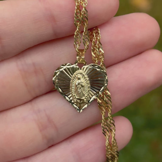 10k Gold Heart Virgin Pendant