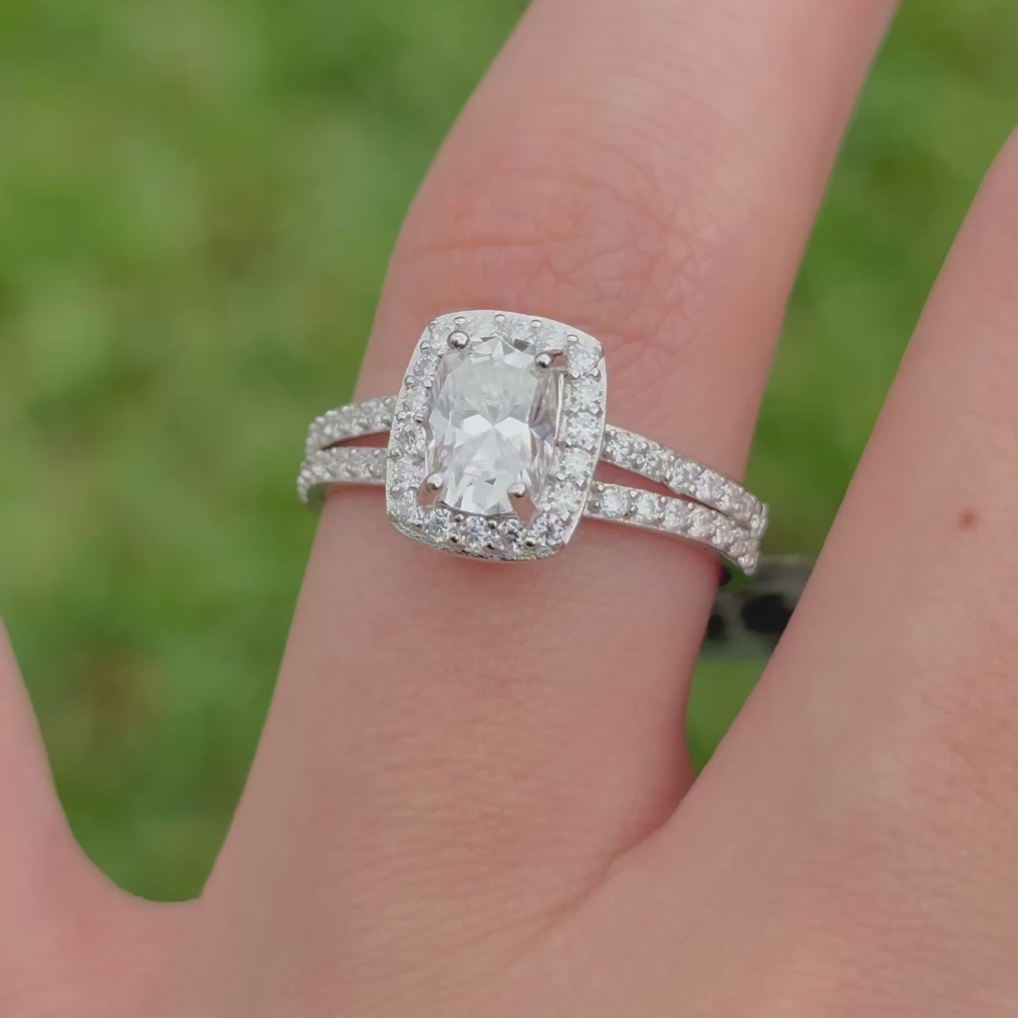 Sterling Silver Moissanite Ring