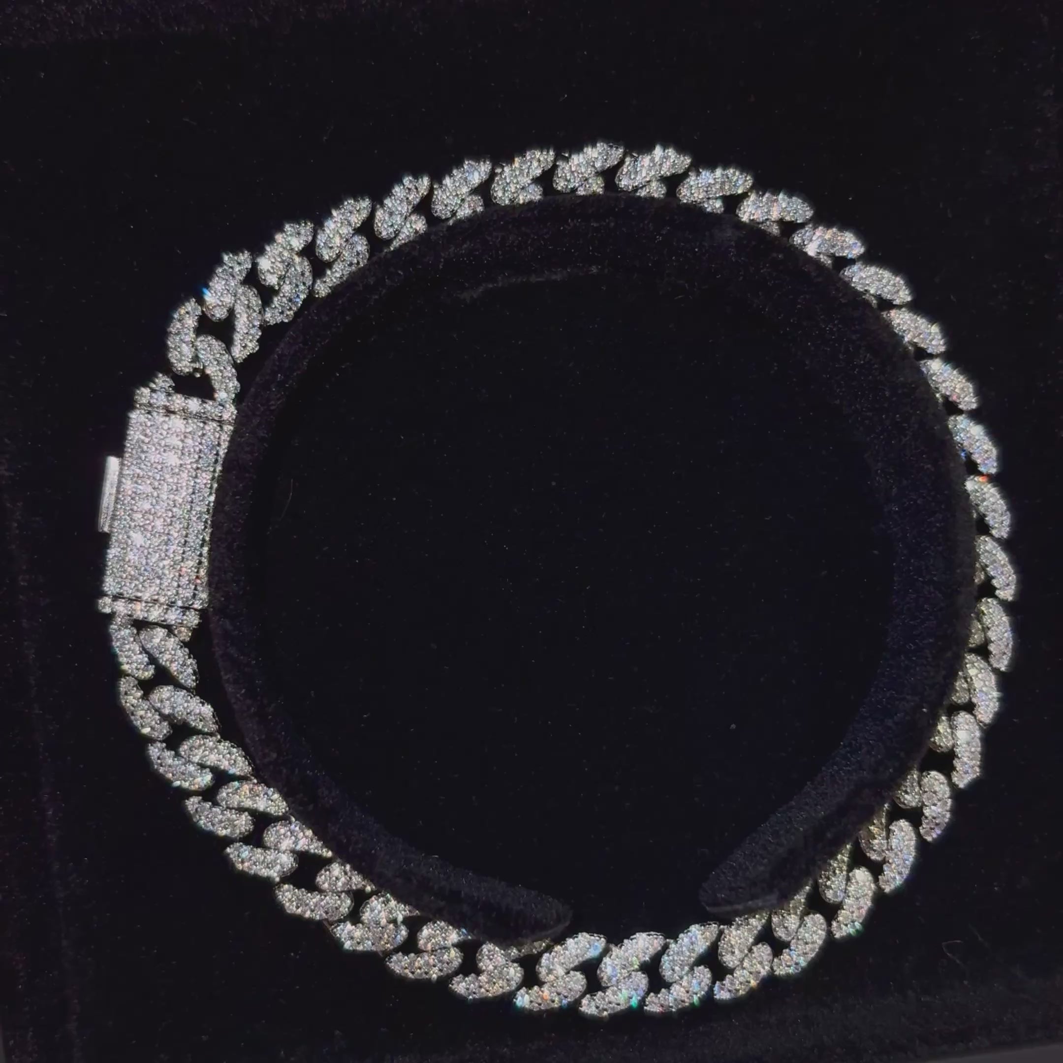 6.6mm Sterling Silver Moissanite Curb Bracelet